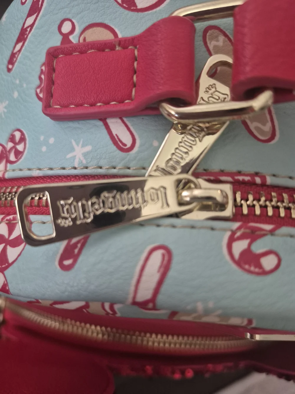 Loungefly x Disney Parks Kids Candy Cane Peppermint Mini Backpack - Red & Aqua
